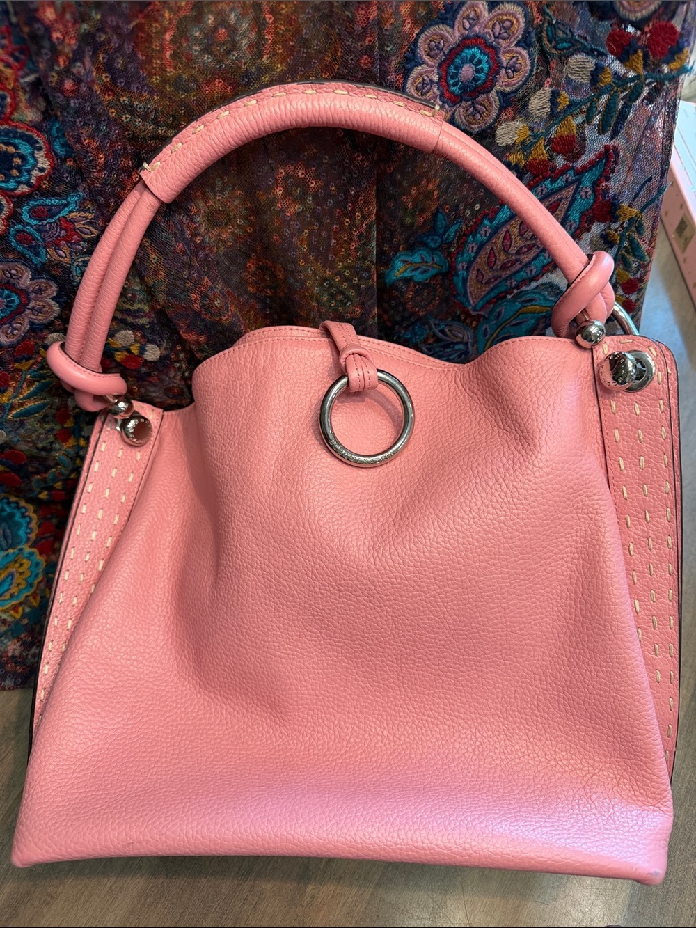 BCBG MAXAZRIA Women's Pink Leather Exterior Handbag